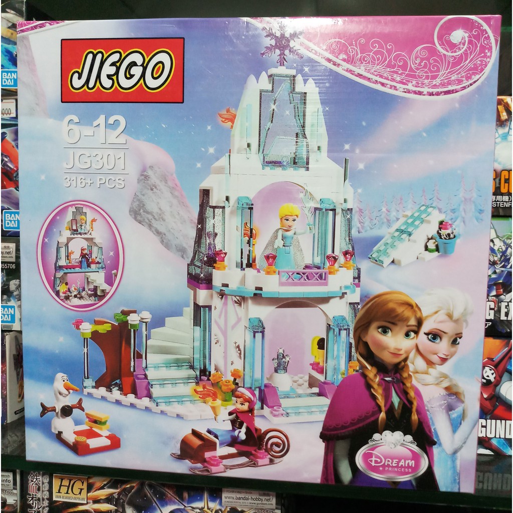 ĐỒ CHƠI XẾP HÌNH LEGO CÔNG CHÚA ELSA NỮ HOÀNG BĂNG GIÁ DISNEY BỘ LẮP RÁP LÂU ĐÀI TUYẾT JIEGO JG301