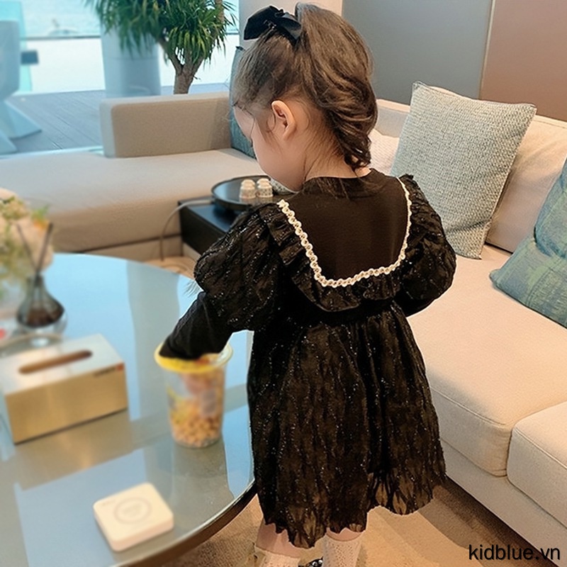 Đầm Công Chúa Chữ A Bằng Vải Tuyn Đính Nơ Dễ Thương Cho Bé Gái 0-3 Tuổi