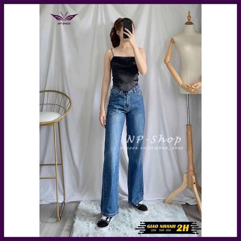 Quần jeans nữ ống rộng culottes form dài kiểu wash Nhipham shop/quần bò nữ/vnxk | BigBuy360 - bigbuy360.vn