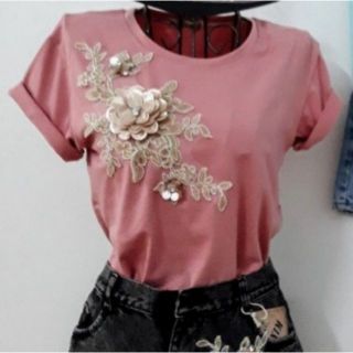Áo thun đính hoa nổi 3D (nhiều mẫu nhiều màu, hình chụp thật, sỉ inbox)