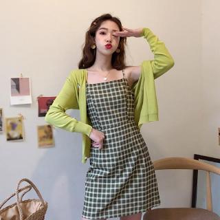 Đầm Dây Nữ Ca Rô Lưng Trần Quyến Rũ