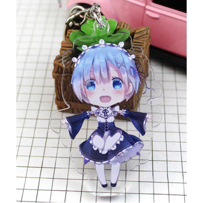 [SALE GIÁ XƯỞNG] Móc khóa Re: Zero Ram Rem Emilia hàng loại 1 móc khóa manga anime mica acrylic