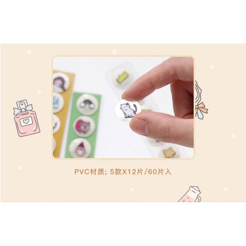 Sticker hình dán dễ thương sáng tạo nhãn dán sổ trang trí dễ thương phong các Hàn Quốc siêu đáng yêu