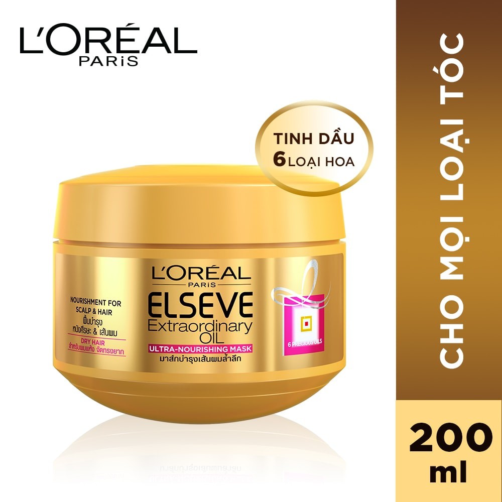 Kem ủ tóc chiết xuất tinh dầu hoa tự nhiên L'oreal 200ml