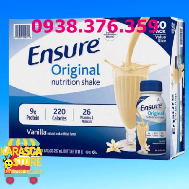 Thùng 30 Chai Sữa Nước Ensure Original Nutrition Powder 237ML - Hàng Xách Tay Mỹ