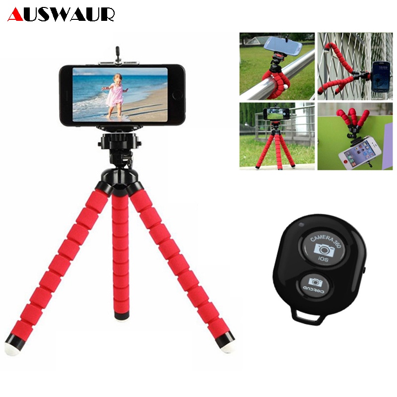 Giá đỡ điện thoại/camera để bàn hình bạch tuộc 3 chân xoay 360 độ linh hoạt có kẹp giữ