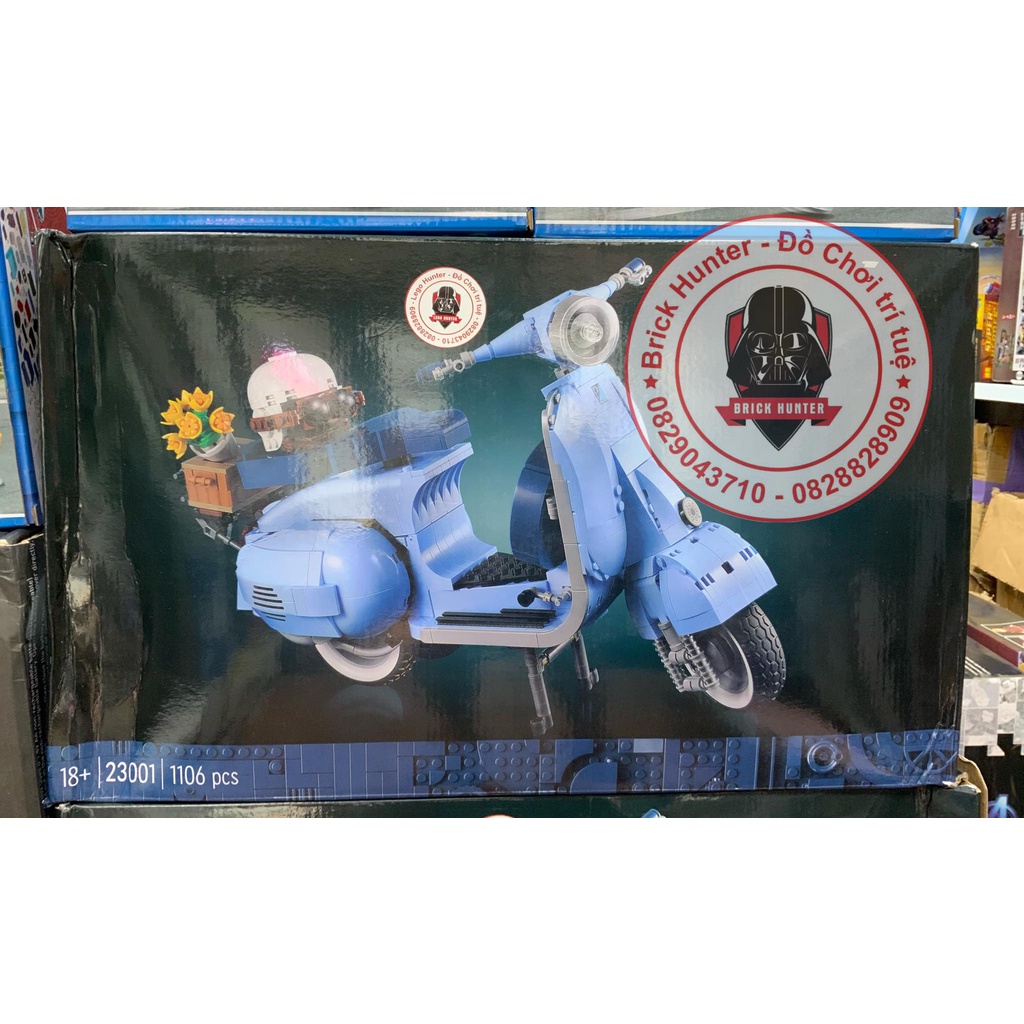 Creator 23001 Bộ đồ chơi lắp ráp mô hình Xe máy Vespa Piaggio kiểu dáng cổ điển màu xanh 1106 chi tiết