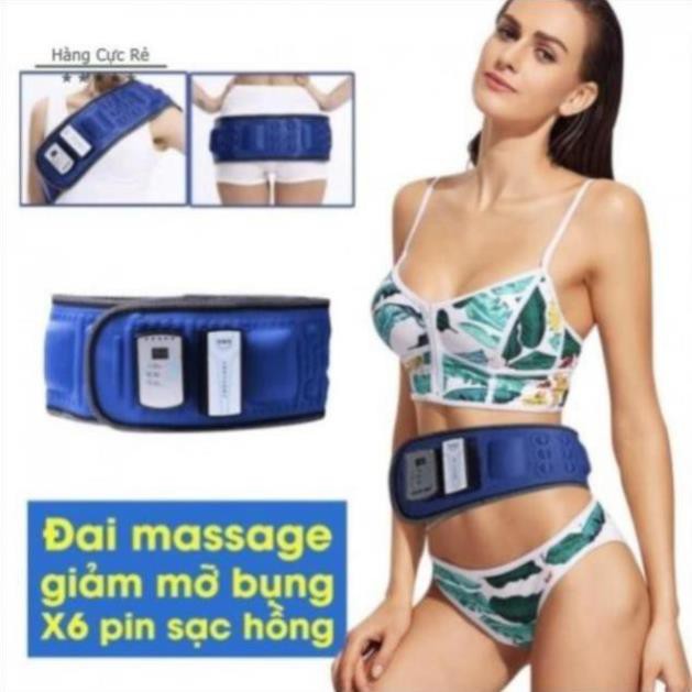 Đai massage giảm mỡ bụng HCR-X6, loại không dây dùng pin sạc - phiên bản mới 2020