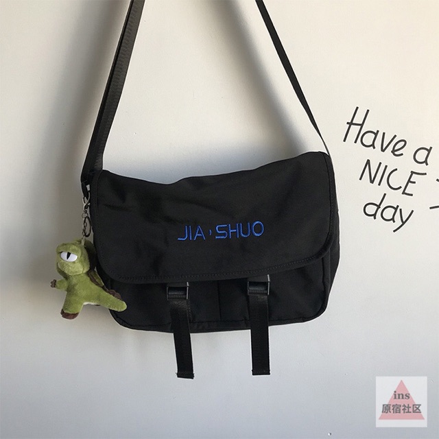 Túi đeo chéo 2 nịt ulzzang unisex cá tính (có sẵn)