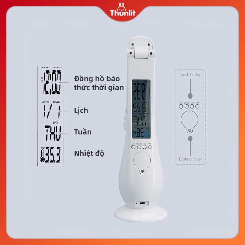 Đèn Thunlit với đồng hồ hiển thị màn hình kỹ thuật số thiết kế usb có thể sạc lại 3 m