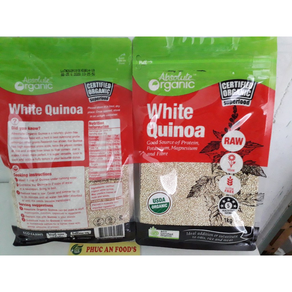 Hạt Diêm Mạch Quinoa 1Kg Của Úc Absolute Organic FREE SHIP Hạt Quinoa Diêm Mạch Úc Loại 1 HCM