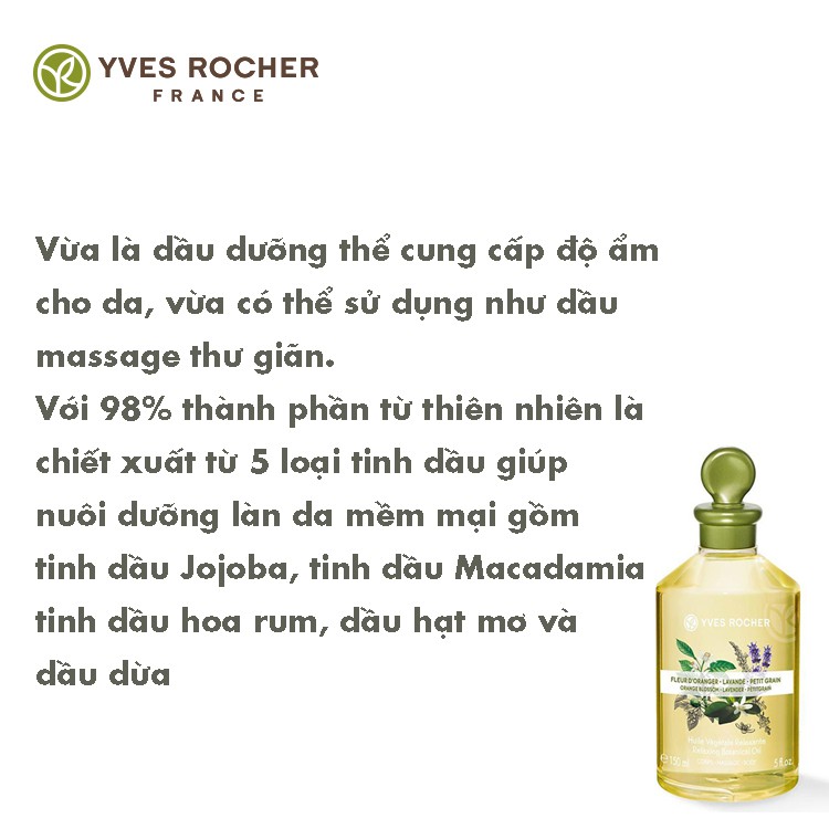 Dầu Dưỡng Thể Yves Rocher Botanical Oil Body Bourbon Lavender 150ml