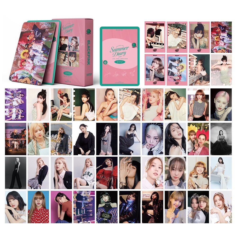 Hộp 55 tấm ảnh thẻ LOMO CARD BO GÓC BLACKPINK- Summer Diary
