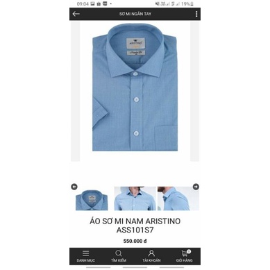 Sơ mi ngắn tay Aristino size 44