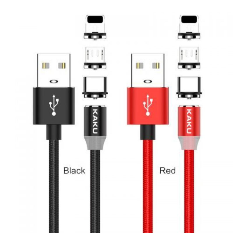 Cáp nam châm 3 đầu Micro Lightning Type C Kaku mã KSC-320 BH 6 THÁNG