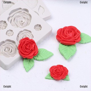 Khuôn Silicone Tạo Hình Hoa Hồng 3D Trang Trí Bánh