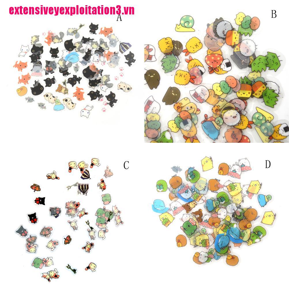 Set 80 Miếng Dán Giấy mini Dễ Thương Dùng Trang Trí Sổ Nhật Ký DIY