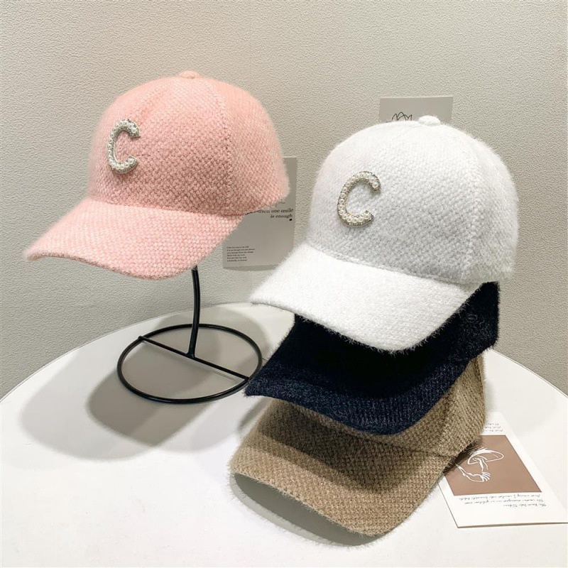 Mũ Lưỡi Trai Đính Đá Chữ C Phong Cách Hàn Quốc