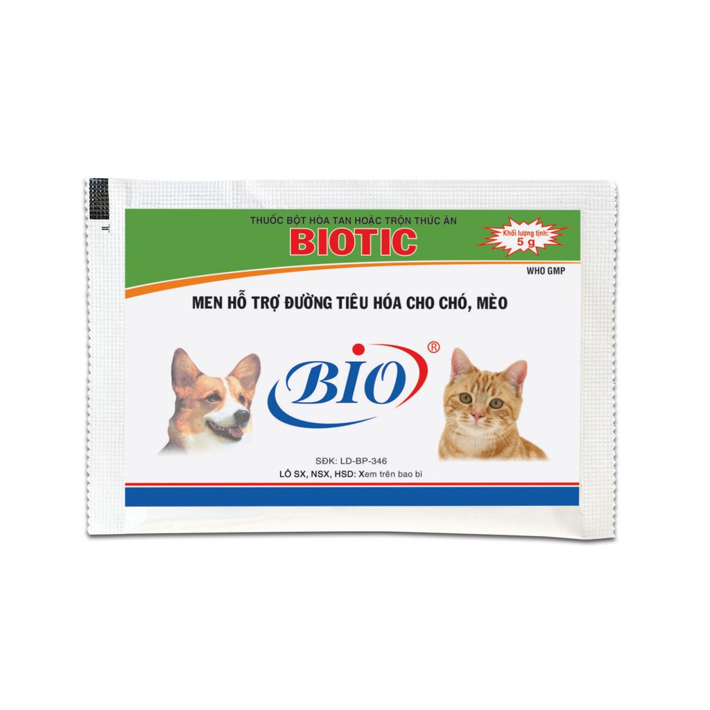 Men hỗ trợ tiêu hóa cho Chó Mèo Biotic, gói 5g