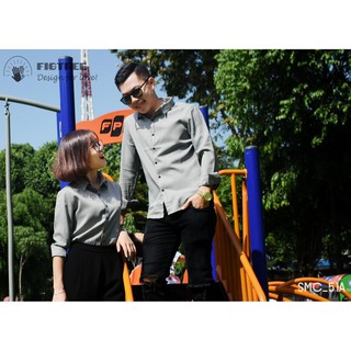 Set Áo Sơ Mi Cặp FIGTREE Caro Đen Nhí Siêu Hot