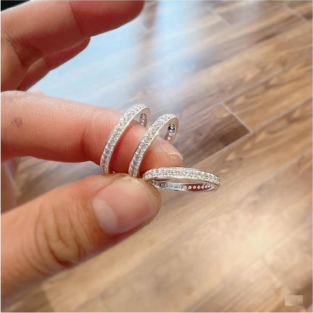 Nhẫn nữ đá quanh nhẫn chuẩn bạc ta D12 BYL JEWELRY
