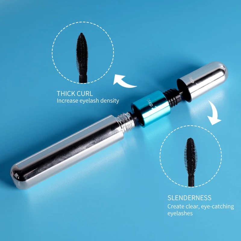 Mascara Hai Đầu 2 Trong 1 Chống Thấm Nước Tự Nhiên / Mascara Sợi Tơ 4D Làm Dày / Cong Mi Lâu Trôi