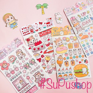 🌳🌳STICKER CHỦ ĐỀ BÉ GÁI SIÊU CƯNG 4 TẤM🌳🌳