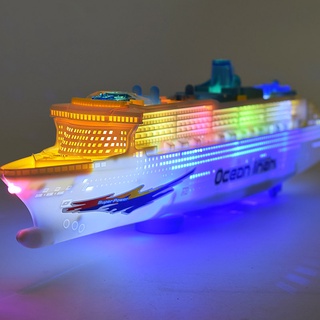 [Cửa hàng tại nhà] Liner Ship Boat Đồ chơi điện Đèn LED nhấp nháy Quà tặng âm thanh huýt sáo