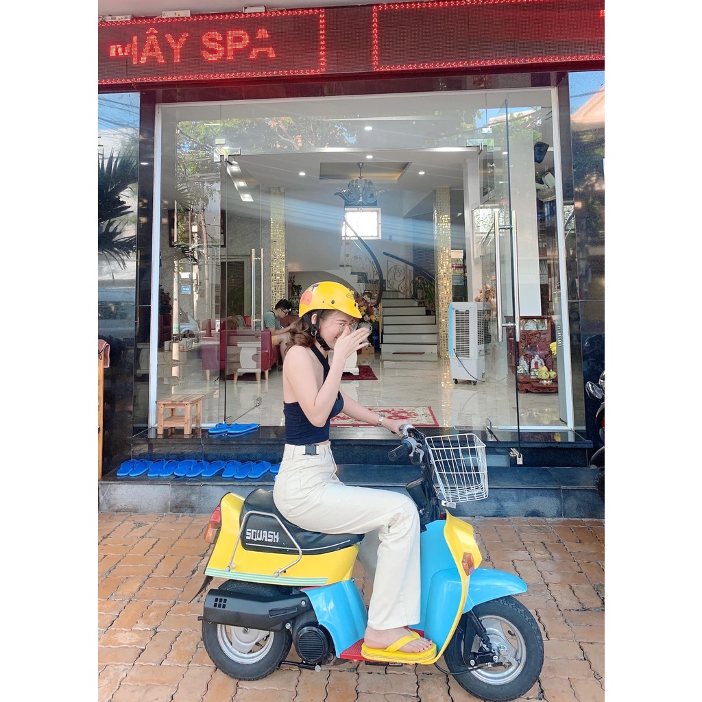 Quần suông mix khóa bấm