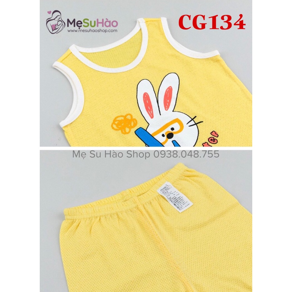 Bộ sát nách mẫu Thỏ Vàng Lặn rất xinh hãng Cordi_i , cotton 100%, mã CG134