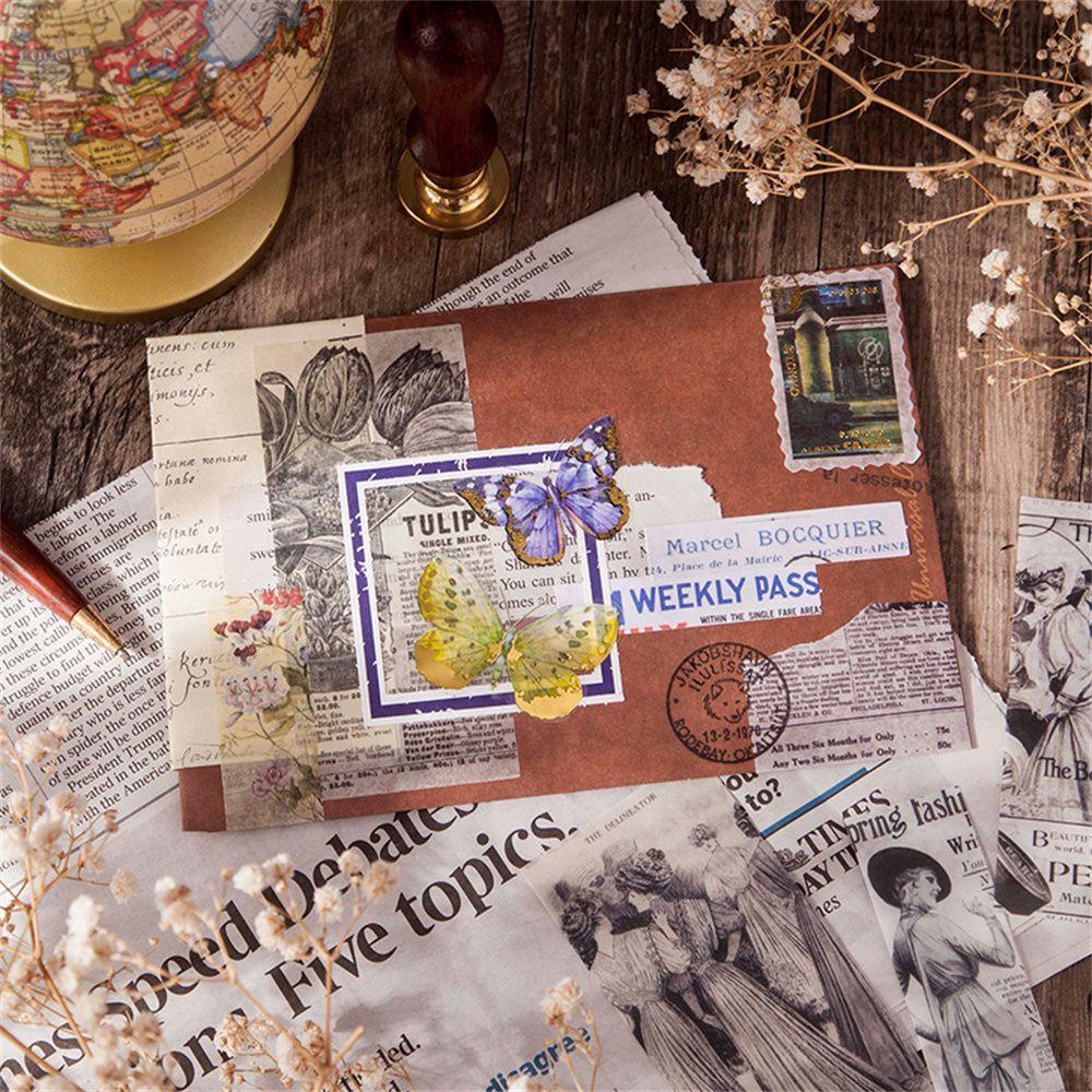 MAG Set 45 Sticker Dán Trang Trí Nhật Ký Phong Cách Vintage