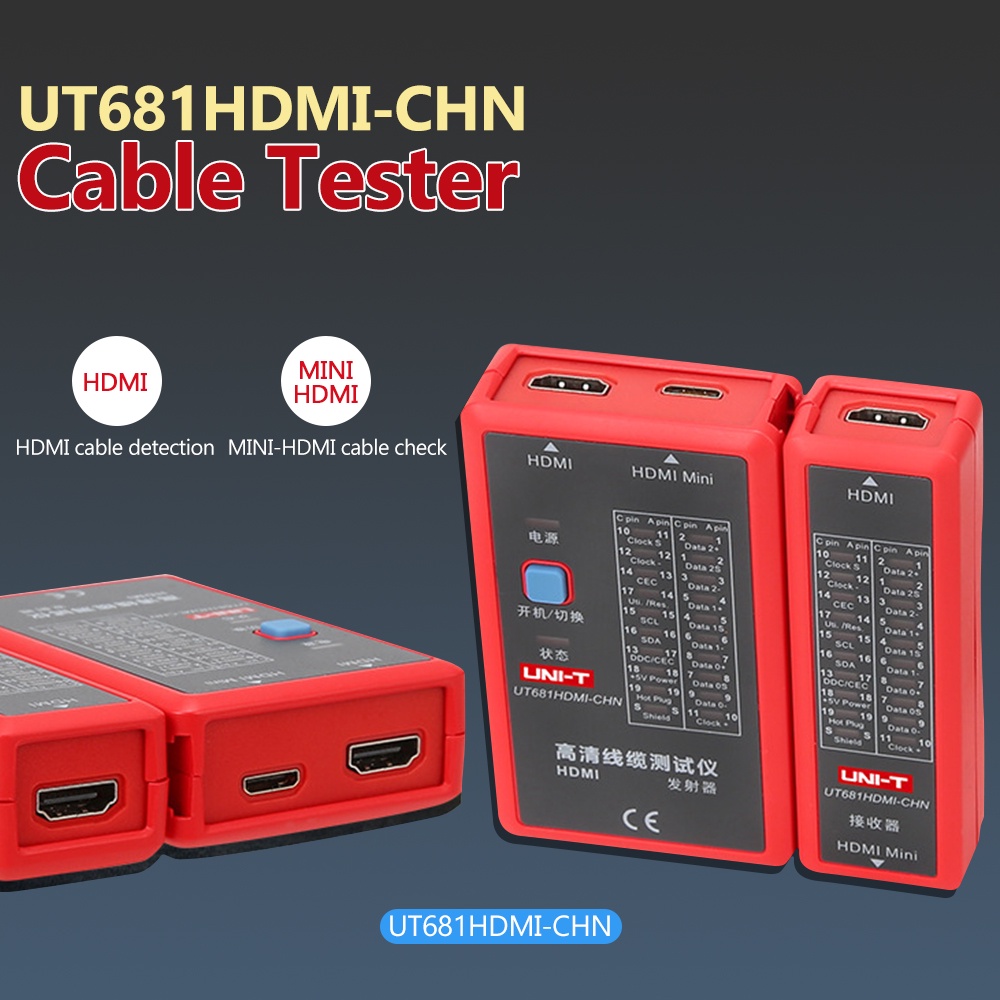 Thiết bị kiểm tra cáp dữ liệu pcbfun HDMI/MINI-HDMI HD UNI-T UT681HDMI