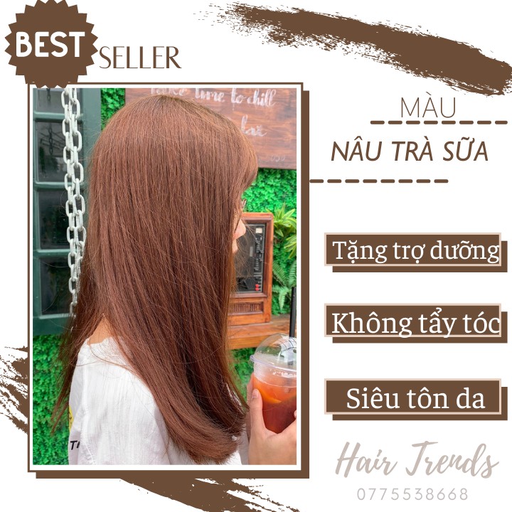 (KHÔNG CẦN TẨY)Thuốc nhuộm tóc NÂU TRÀ SỮA tặng kèm TRỢ DƯỠNG+HUYẾT THANH PROTEIN | BigBuy360 - bigbuy360.vn