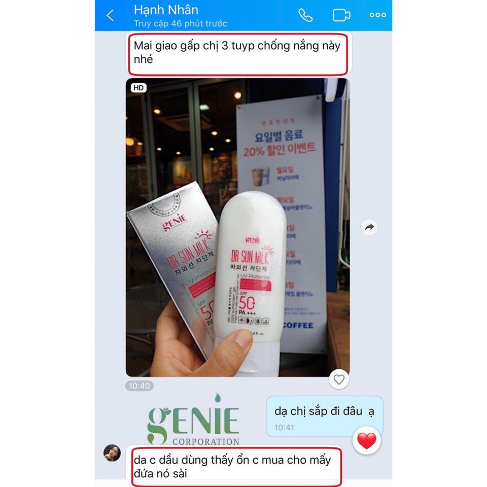 KEM CHỐNG NẮNG DR SUN MILK GENIE 100ML CHÍNH HÃNG (CHỐNG NẮNG HELLO GENIE MẪU MỚI) - 6369