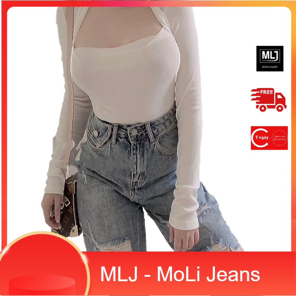 Quần jean ngố / lửng BIG SIZE lưng cao, rách bụi, túi nắp, phom RỘNG đẹp thời trang hot trend dành cho người béo 3250