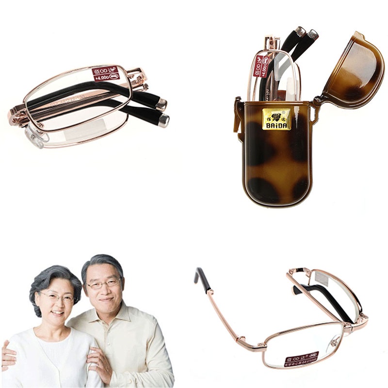 Set 2 Hộp Đựng Kính Đọc Sách Gọn Nhẹ Có Thể Gập Lại Cho Người Già