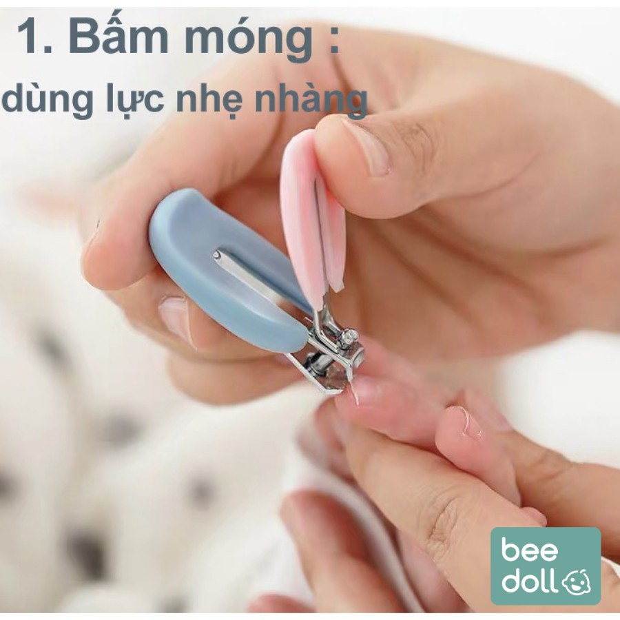 Bộ bấm móng tay BeeDoll Cao Cấp 5 món cho bé, bộ cắt móng tay an toàn cho trẻ sơ sinh