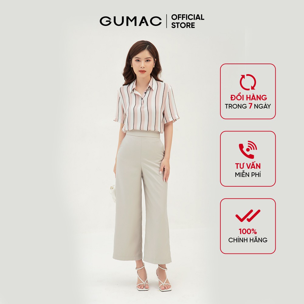 [Mã WABRGU72 giảm 10% tối đa 50k đơn 250k] Quần tây nữ ống rộng cơ bản GUMAC đồ công sở thanh lịch, sang trọng QB306