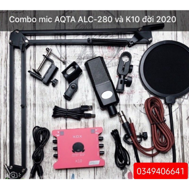 [Mã ELHACE giảm 4% đơn 300K] Combo thu âm livestream sound card k10 Kèm Mic ALC 280 FB,BIGO,BÁN HÀNG CỰC HAY VÀ TIỆN