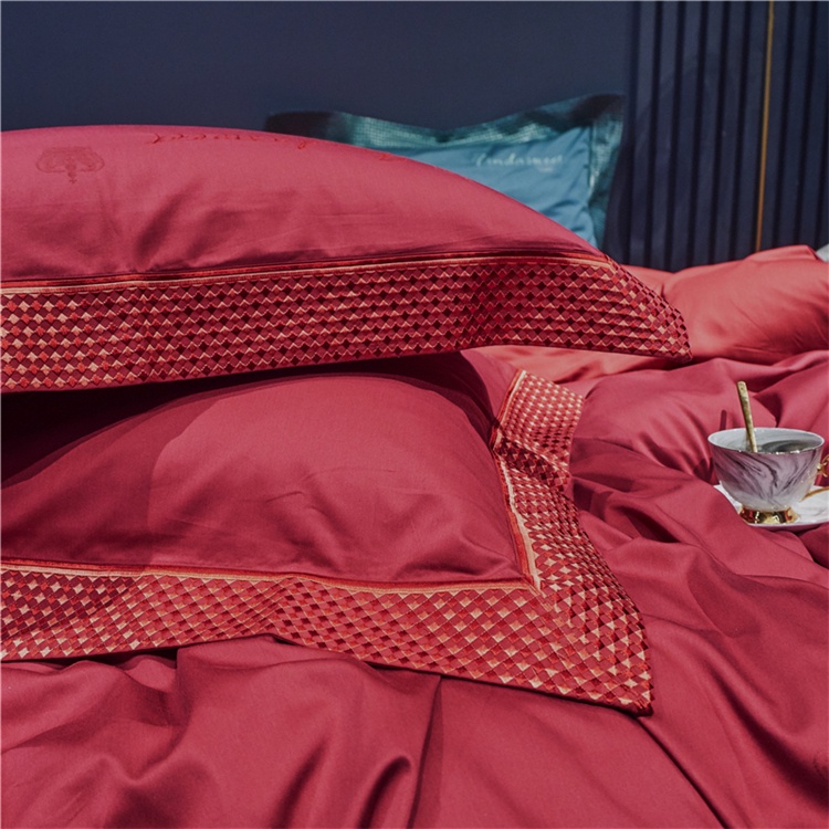 1732223 Bộ chăn ga gối cho giường 150-180*200cm 4CT cotton 60S cao cấp hàng nhập- Bộ chăn ga cưới