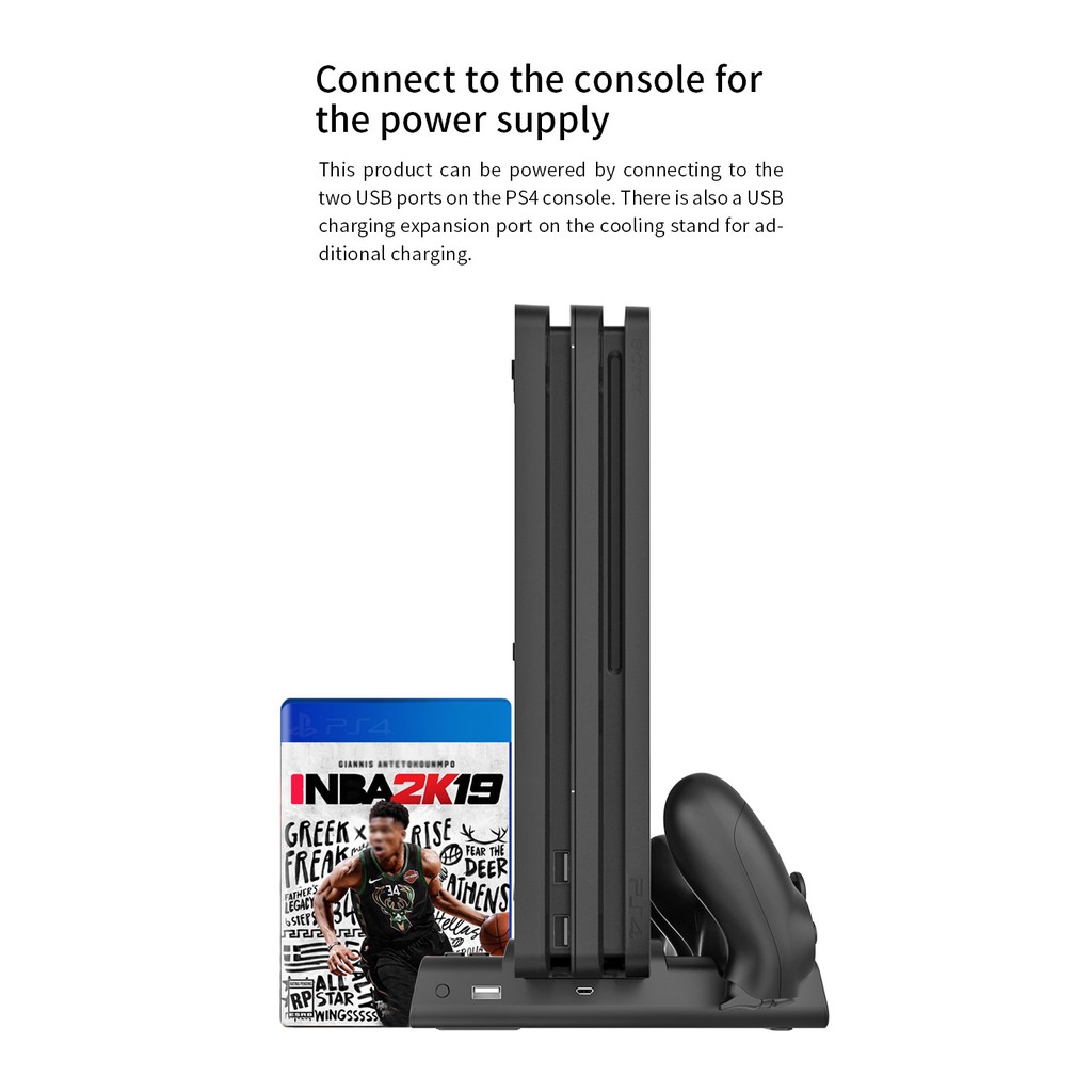 Dock sạc, tản nhiệt và khay đĩa game cho máy Playstation 4 - Dobe TP4 19076