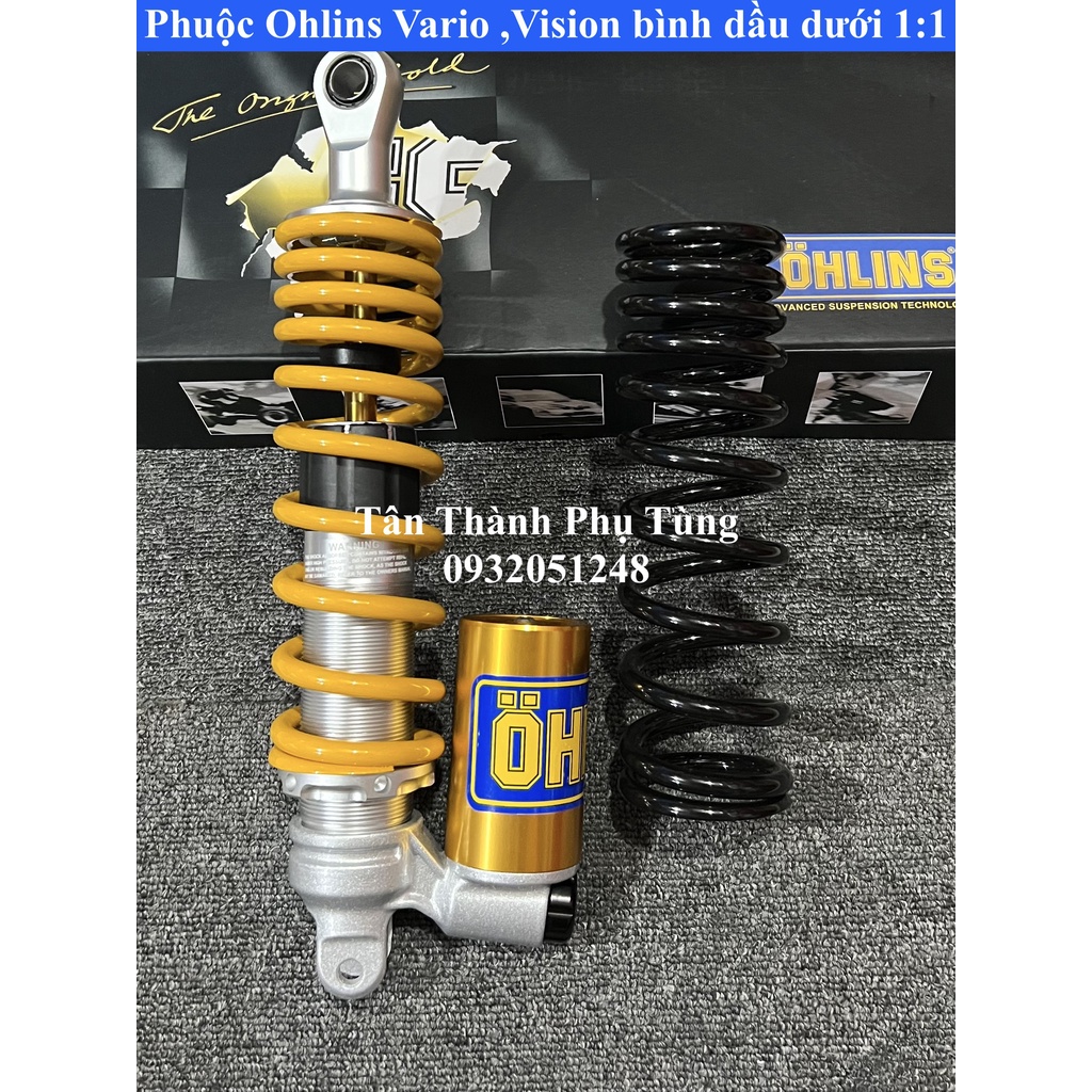 Phuộc Ohlins Vario, Click, Vision bình dầu dưới hàng 1:1 đẹp, nét có tặng kèm lò xo