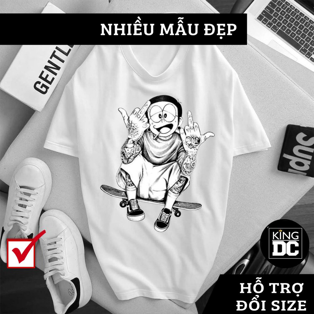 Áo Phông Tay Ngắn Cổ Tròn In HÌnh 3D Nobita-Cực Sắc Nét Không Phai Mờ Chất Vải Đẹp Thoáng Mát Thấm Hút Tốt KING DC