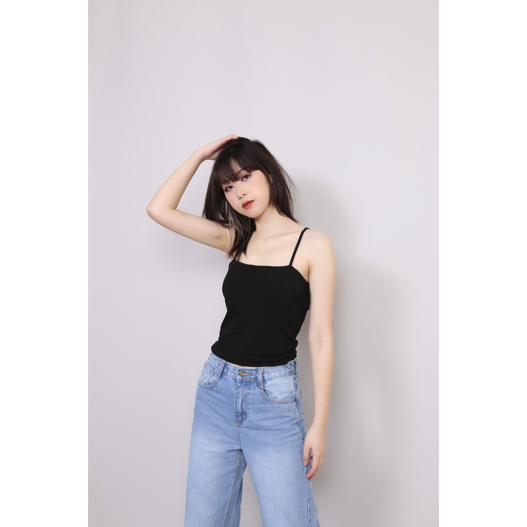 Áo Hai Dây Nữ Dáng Ôm, Áo Hai Dây Nữ Croptop Đẹp Vải Bozip Co Dãn CT Jeans