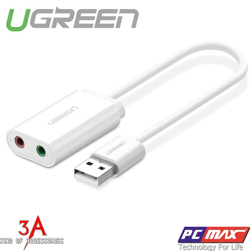 Card sound USB 2.0 to Audio 3.5mm Ugreen 30724 30143 - Hàng chính hãng