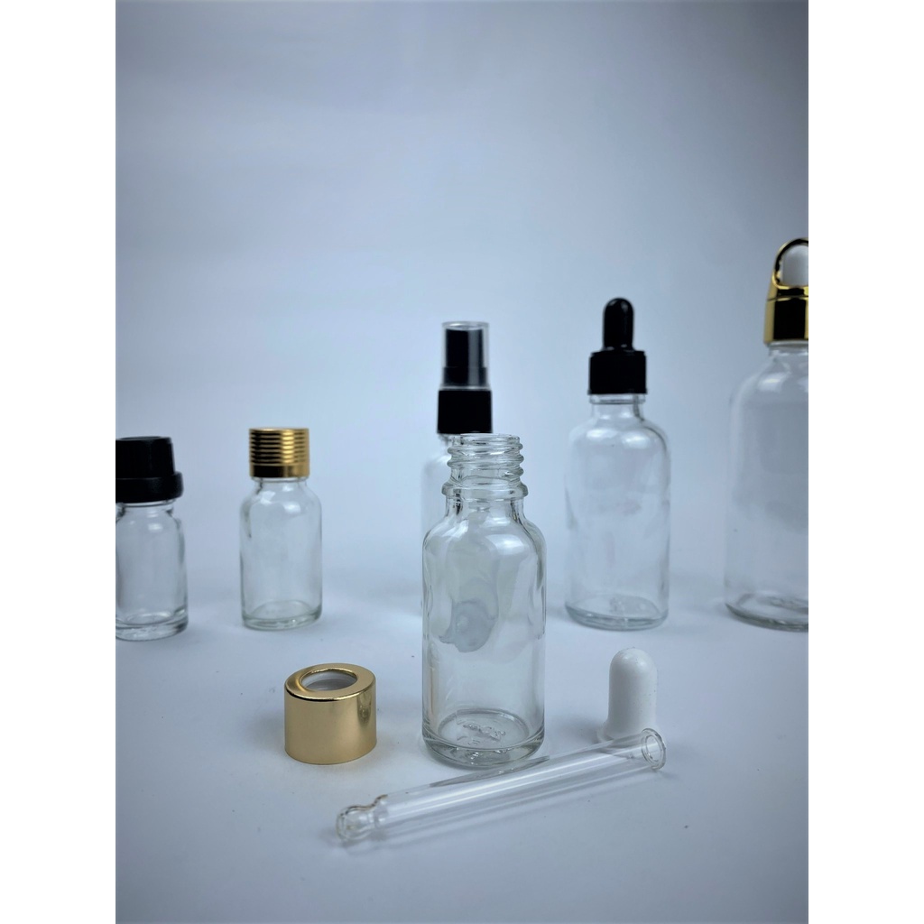 Lọ chiết mỹ phẩm thủy tinh trongcác nắp khác nhau 5ml/10ml/15ml/20ml/30ml/50ml/100ml [Giá sỉ/ lẻ]