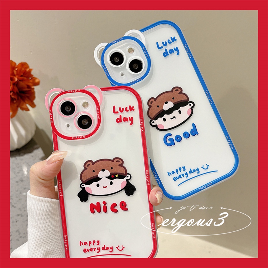 Ốp Điện Thoại Mềm In Hình Gấu Dễ Thương Cho iPhone 14 13 12 11 Pro Max SE2020 X XR Xs Max 7 8 6 6s Plus