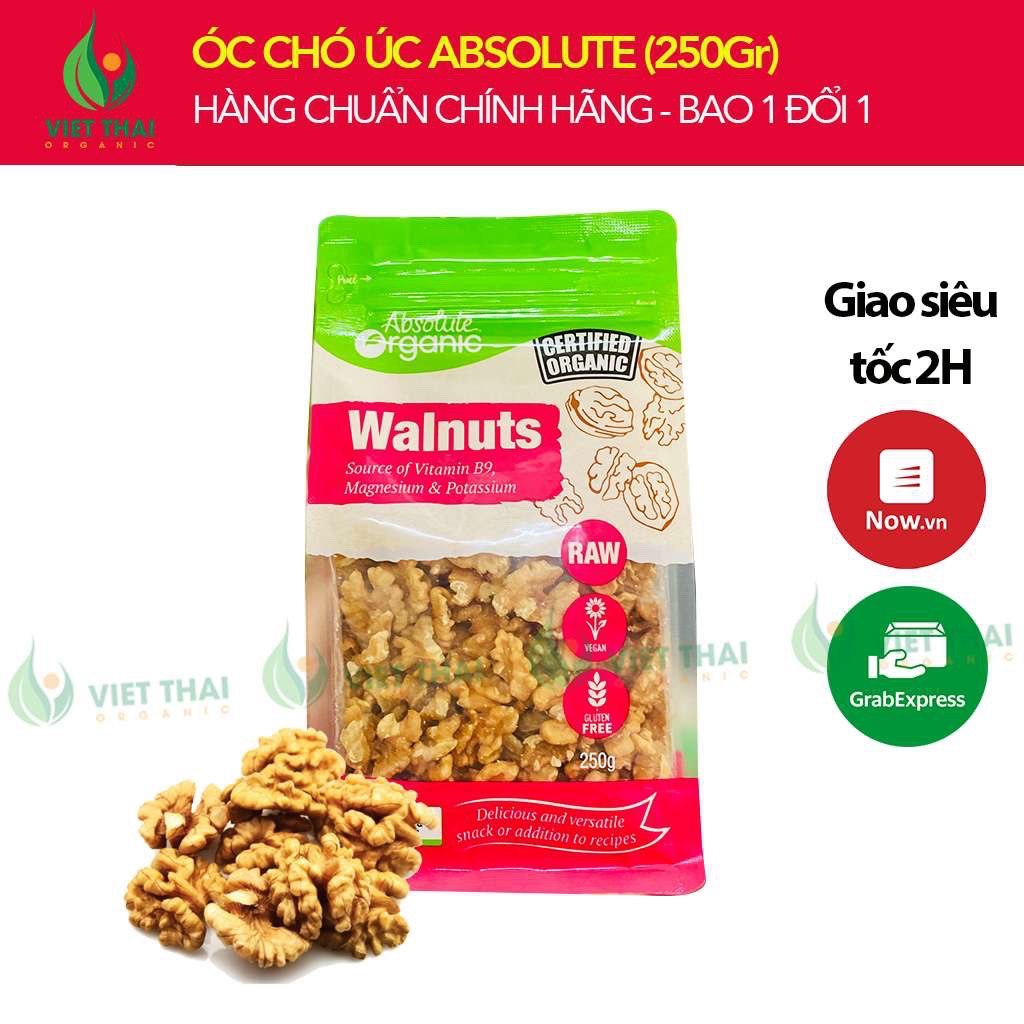 [HÀNG MỚI] Óc chó Absolute Úc [250g] Nhân Óc Chó Tách Sẵn Vỏ MỚI ngon, béo, không hôi dầu