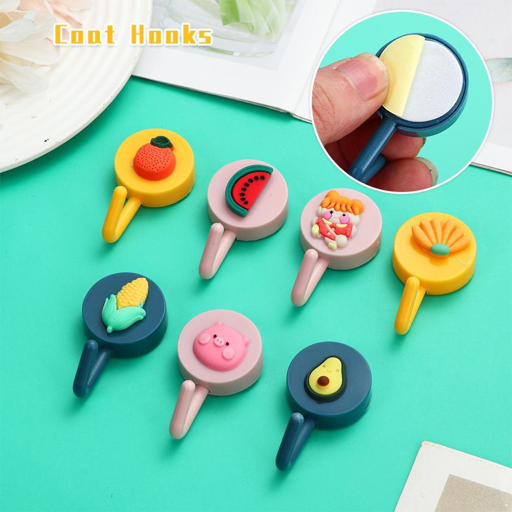 MUVAKO Móc Treo Đồ Dán Tường Thiết Kế Hai Mặt Họa Tiết Hoạt Hình