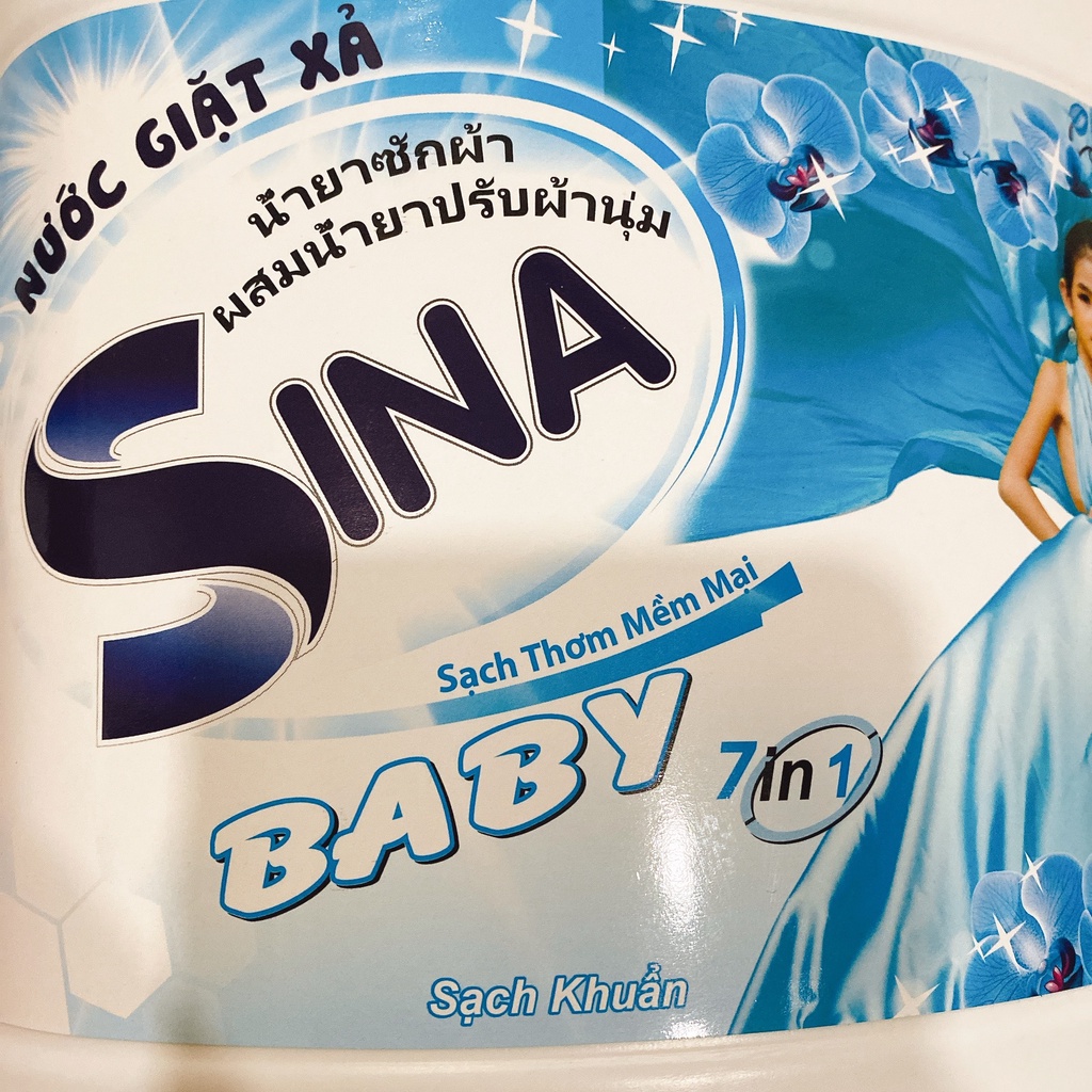 [ BÌNH TO - GIẶT THƠM, MỀM VẢI ] CAN 3000ml nước giặt xả làm mềm vải 7in1 Sina công nghệ Thái Lan (Date: 36 tháng)